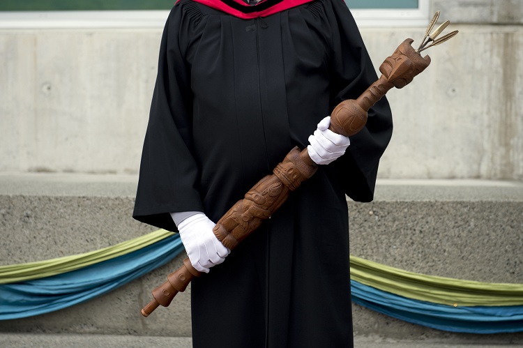 The mace depicts the authority vested in the University to grant degrees, and also incorporates the history and tradition that surrounds both the territory near our regional campuses and the vision of Capilano University.