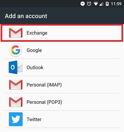 Android Exchange Email
