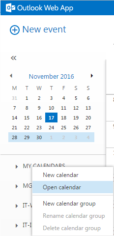 Webmail calendar open calendar
