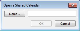 Outlook calendar open a shared calendar window