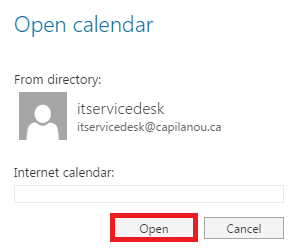 Webmail calendar open calendar filled