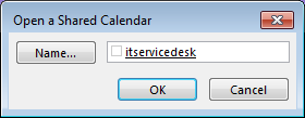 Outlook calendar name chosen