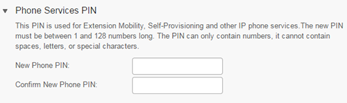 Cisco Portal Phone Services PIN blank