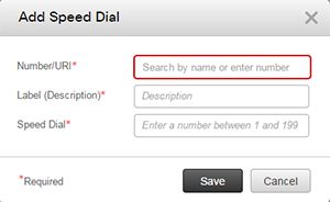 Cisco Portal Add Speed Dial