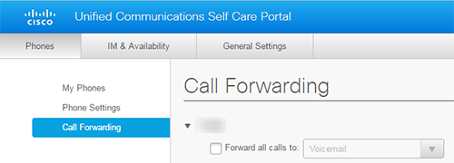 Cisco Portal Call Forwarding