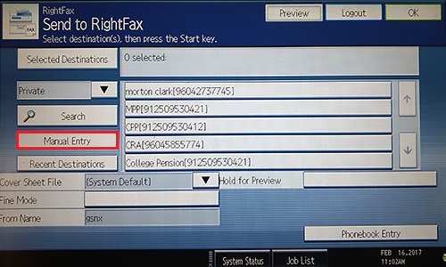 MFD - RightFax screen