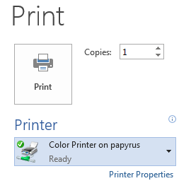 Print PC print menu