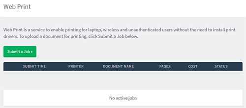 Web Print Submit a job