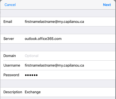 iOS Mail settings
