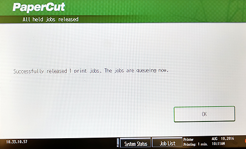 Printer Job released