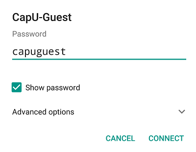 Android capu-guest password