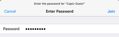 iOS capu-guest password