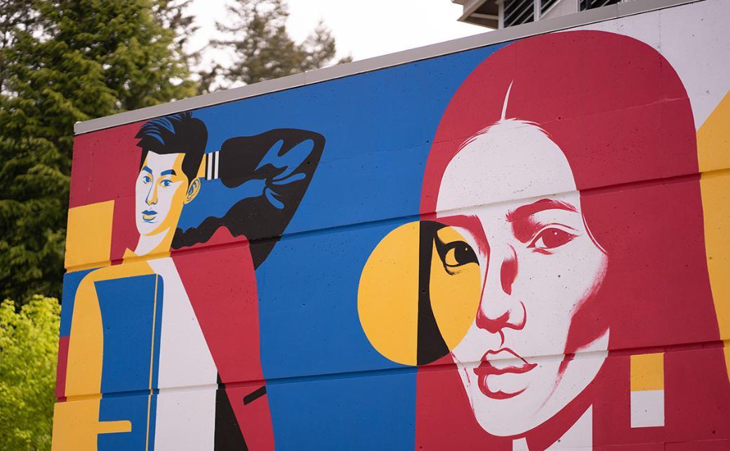 Mural on Birch Building exterior