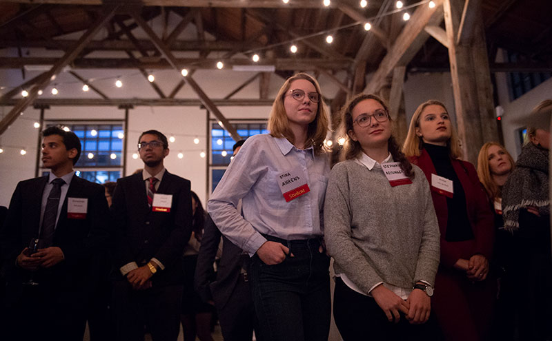 CapU students networking at a Career Development Centre workshop.