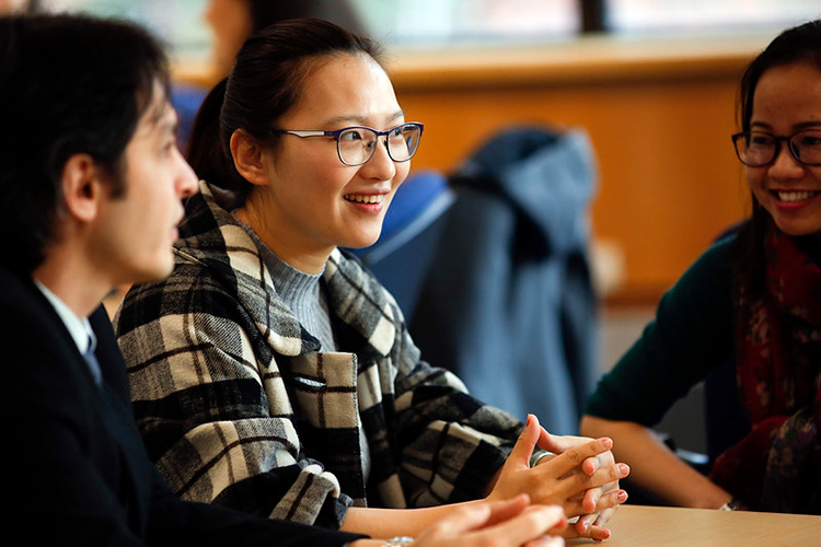 Girl talking in a group