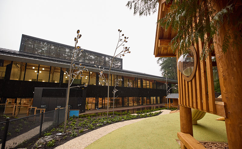 Outdoor play structure behind the Fulmer Centre.