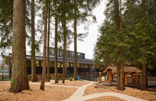 Outdoor photo of the Fulmer Family Centre for Childhood Studies, taken in January 2025. 