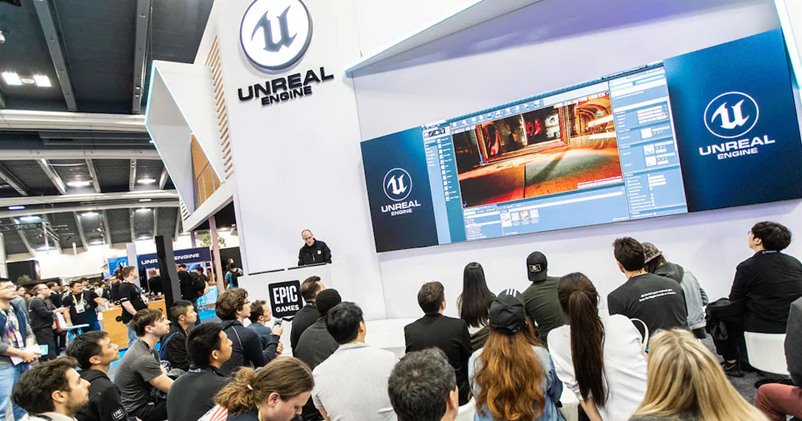 People watching an Unreal Engine demonstration.