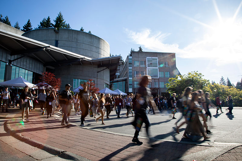 CapU North Vancouver campus during an orientation event.