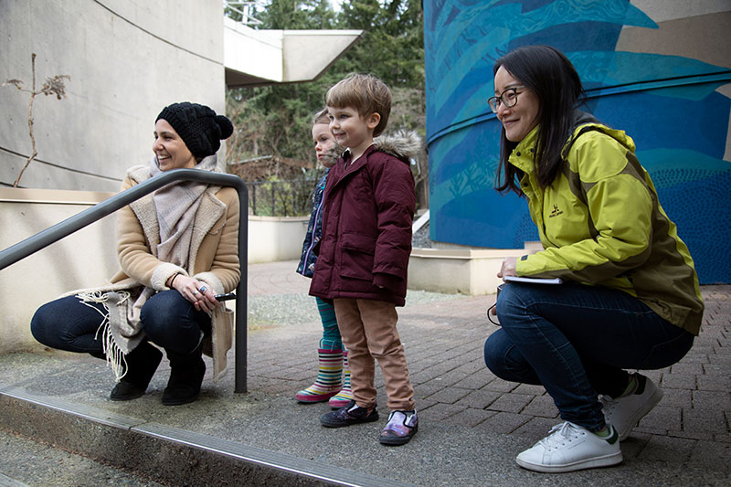 A student in Early Childhood Care and Education at CapU working with children.