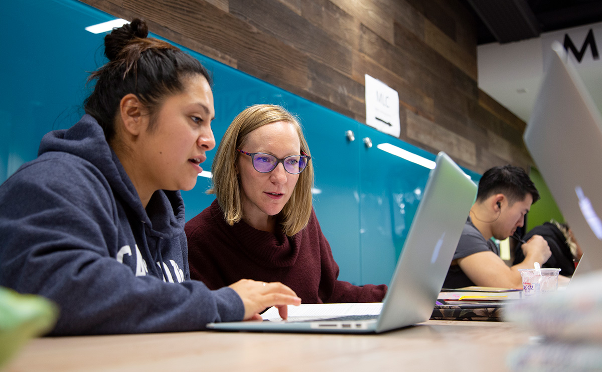 Students studying in the Learning Commons