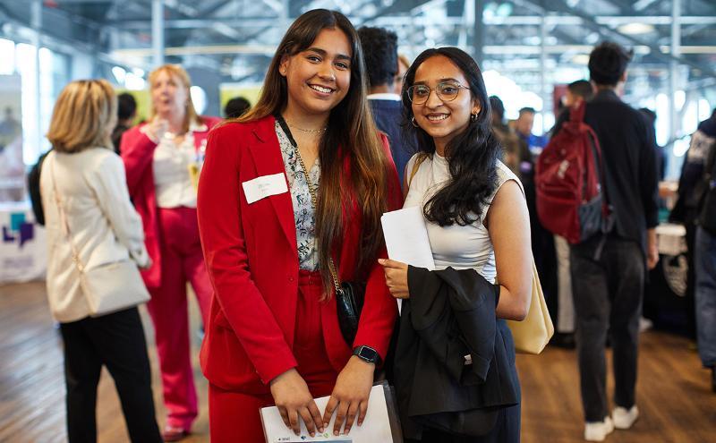 Students at job fair