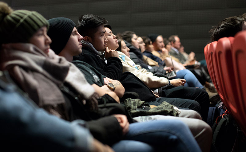 Students sitting in BOSA theatre