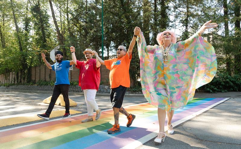 The unveiling of the Pride Sidewalk on the main campus of Capilano University