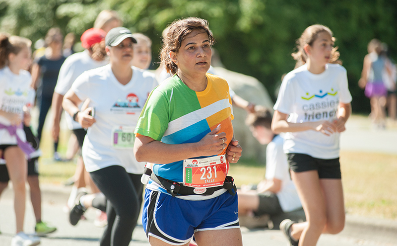 A runner competing in a race