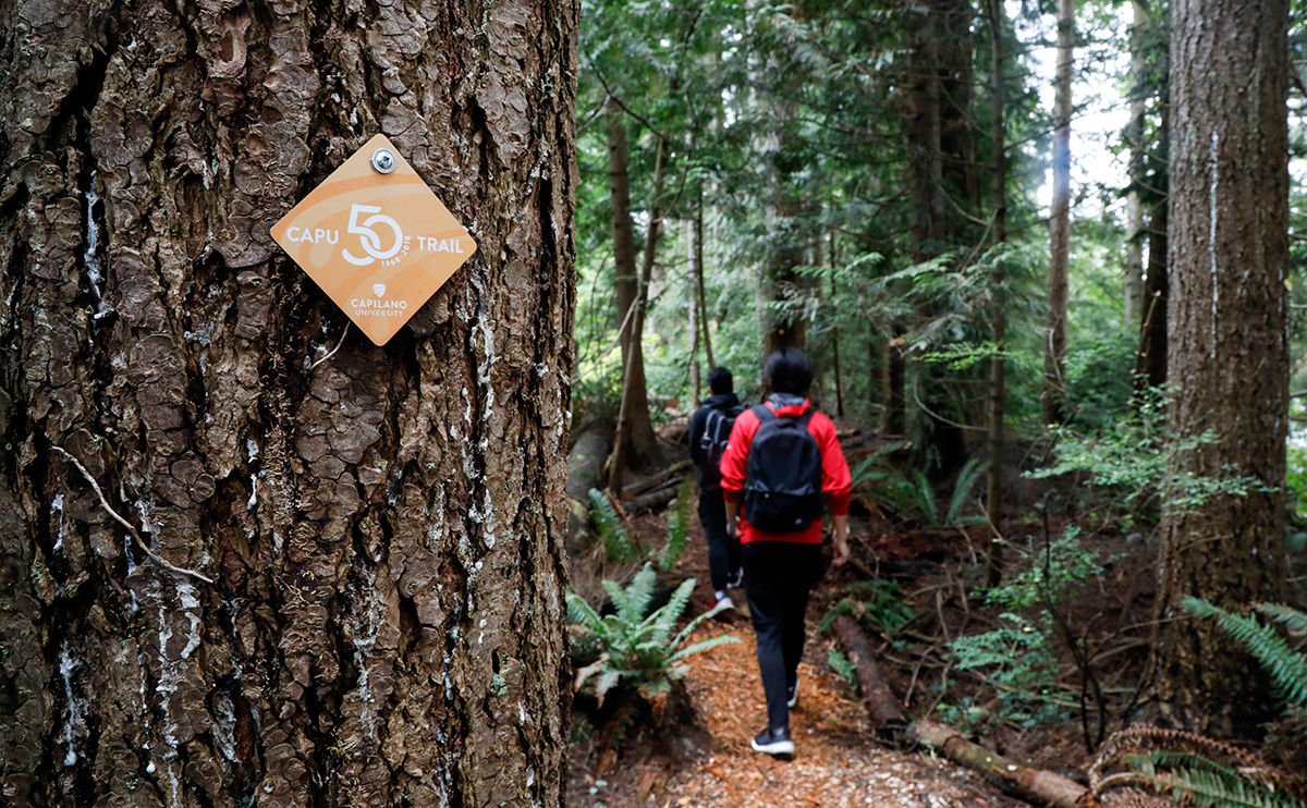 Students exploring the CapU50 Trail