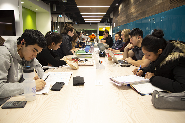 Students studying in Learning Commons