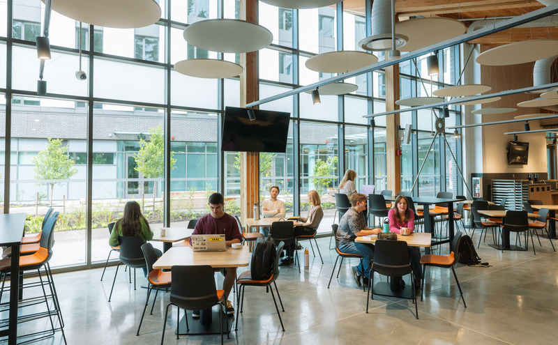 Students sitting together in the cafeteria